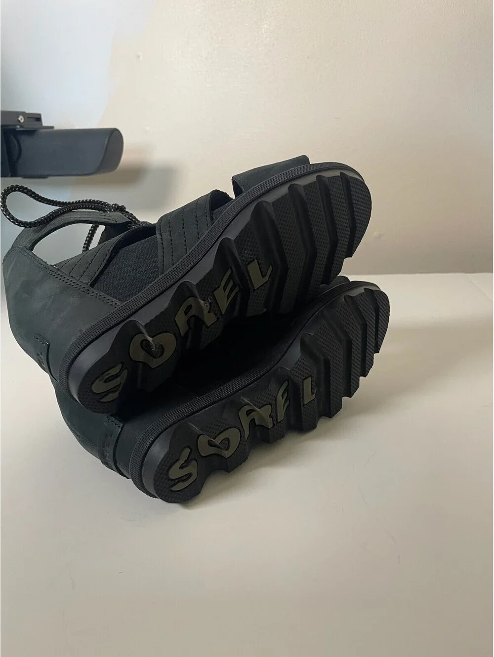 Sorel Joanie Gladiator Black Lace Up Wedge Sandals Womens 8 GUC